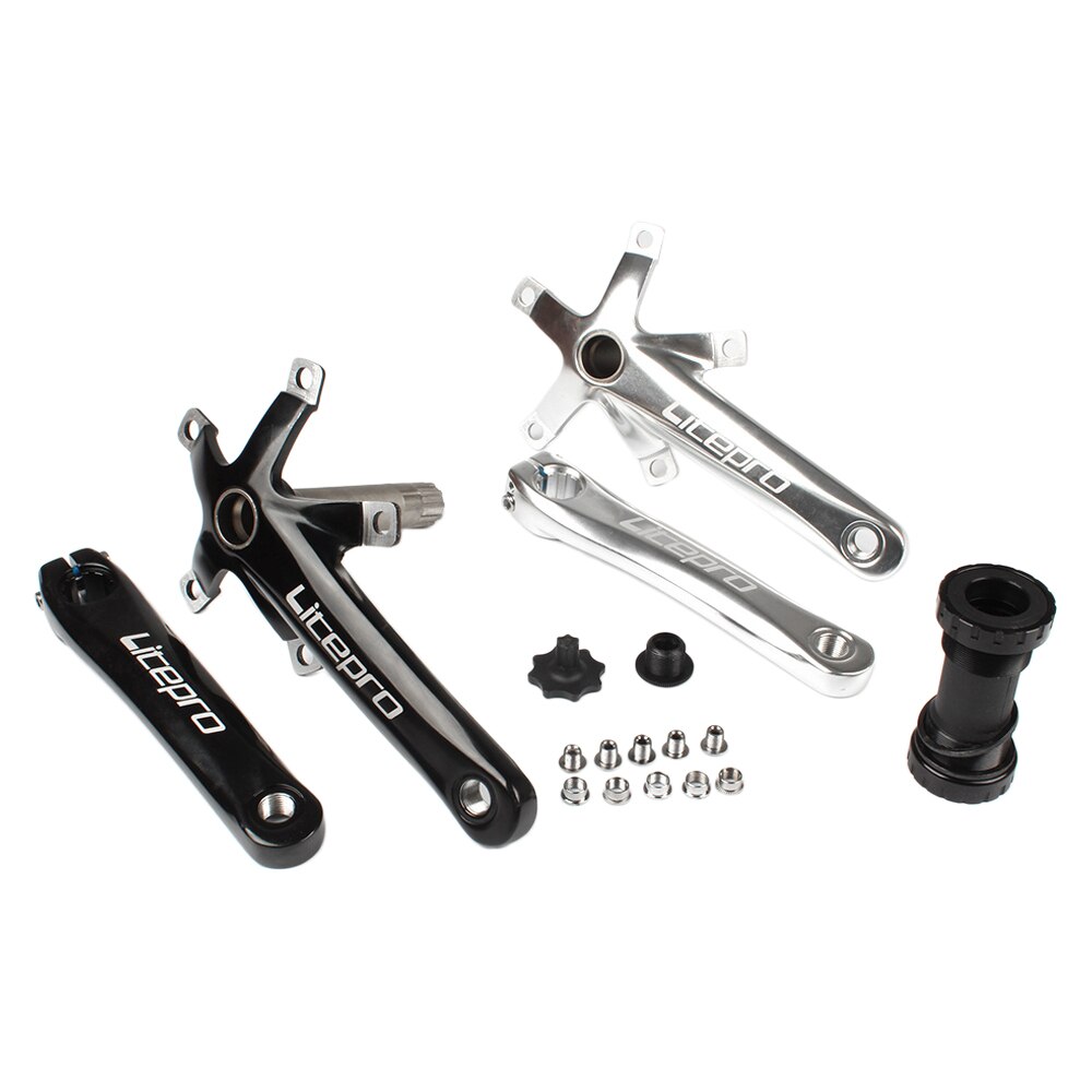 Set manivela bicicleta, Anself, Negru