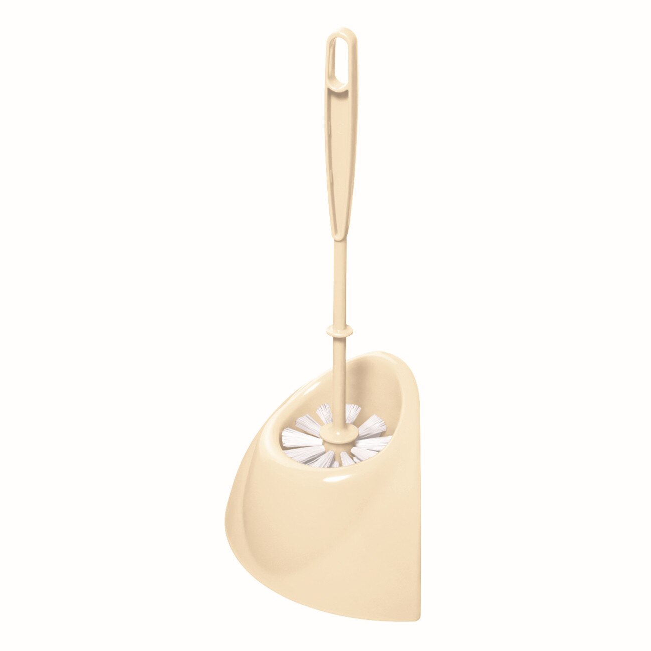 Perie WC, cu suport, de colt, crem