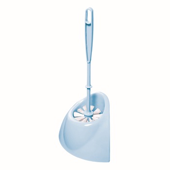 Perie WC, cu suport, de colt, bleu Perie WC, cu suport, de colt, bleu