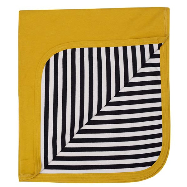 Patura din bumbac organic pentru bebelusi galben 85x75 cm