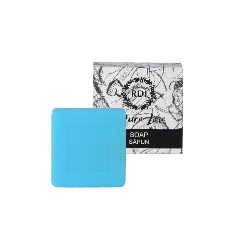 Set 50 bucati sapun hotelier Future Line 15 g, albastru, cutie carton laminat, antibacterian