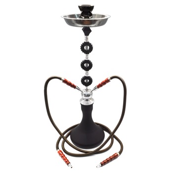 Narghilea Tobi, Assuan, 2 furtunuri, Negru, 67 cm Narghilea Tobi, Assuan, 2 furtunuri, Negru, 67 cm