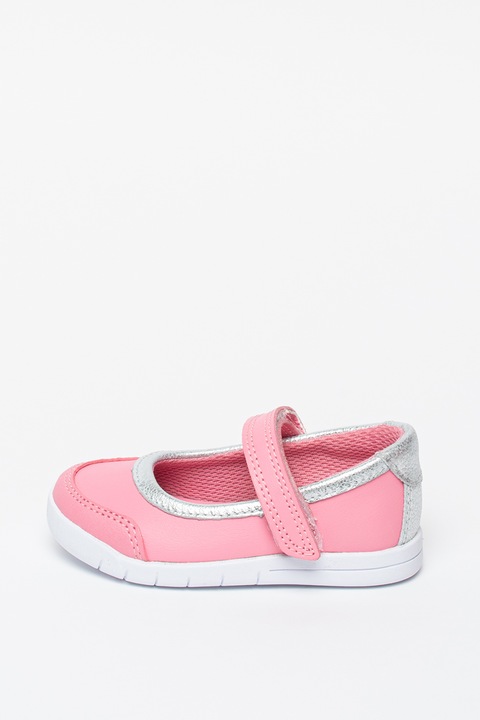 Clarks, Кожени обувки Emery Halo тип Mary Jane с еко кожа, Розов/Сребрист, 20 EU