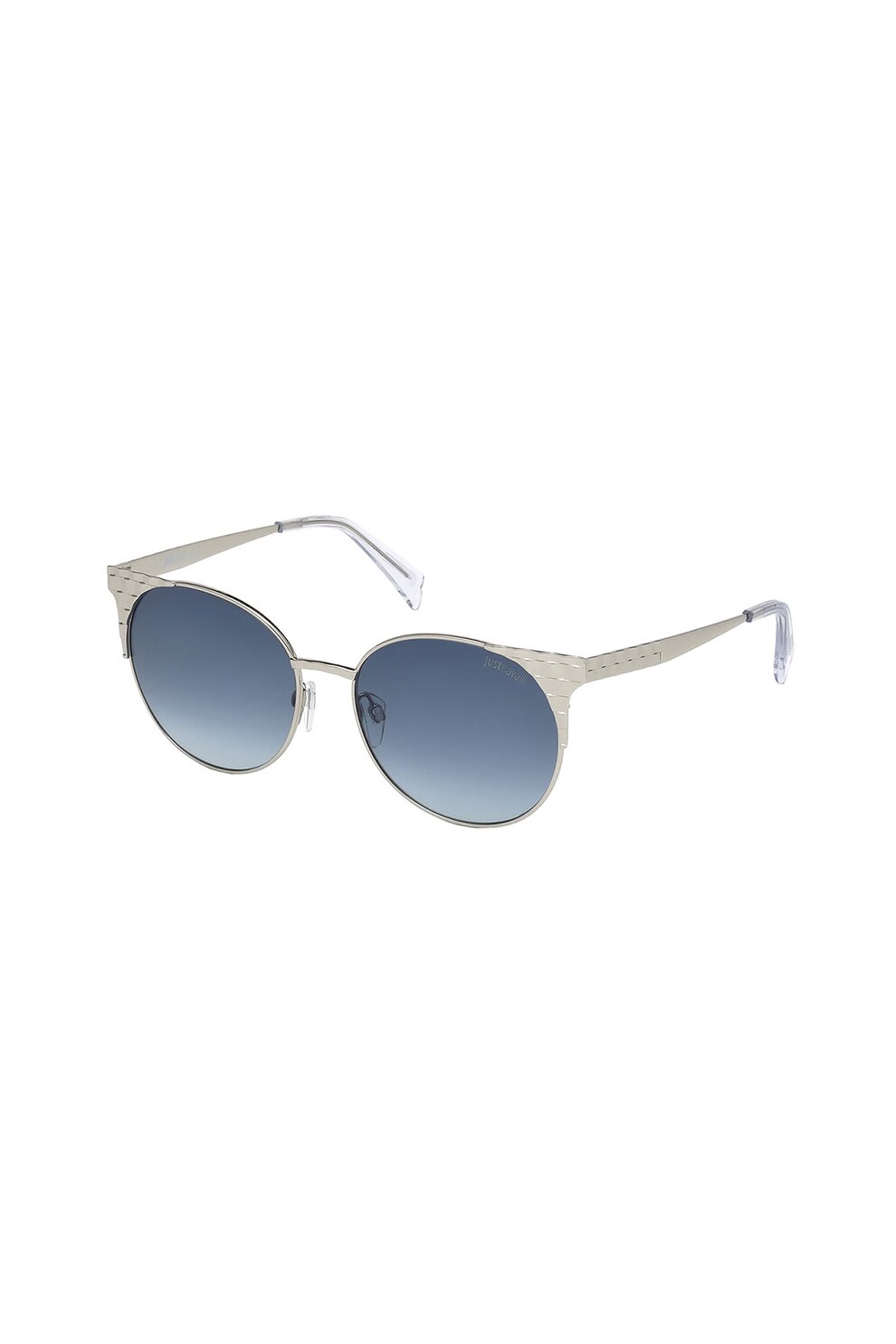 JUST CAVALLI, Ochelari de soare cat-eye rotunjiti, Argintiu, 54-16-140 Standard
