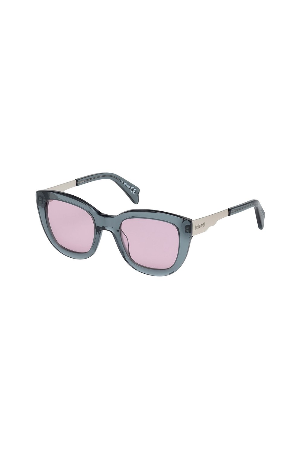 JUST CAVALLI, Ochelari de soare cat-eye, Albastru prafuit/Argintiu, 50-21-140 Standard
