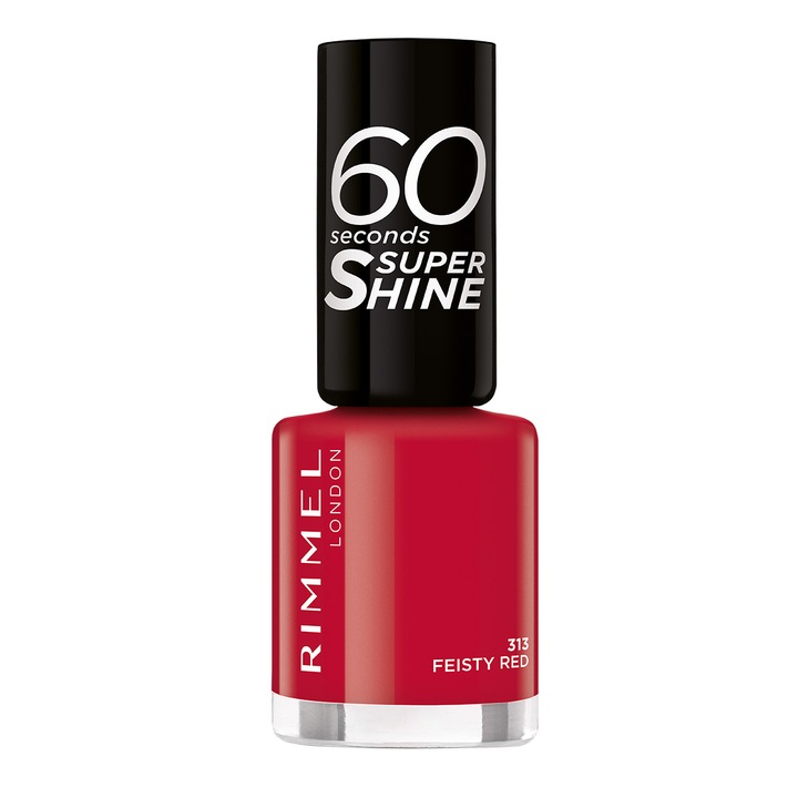 Lac de unghii Rimmel 60 Seconds Super Shine 313 Feisty Red, 8 ml