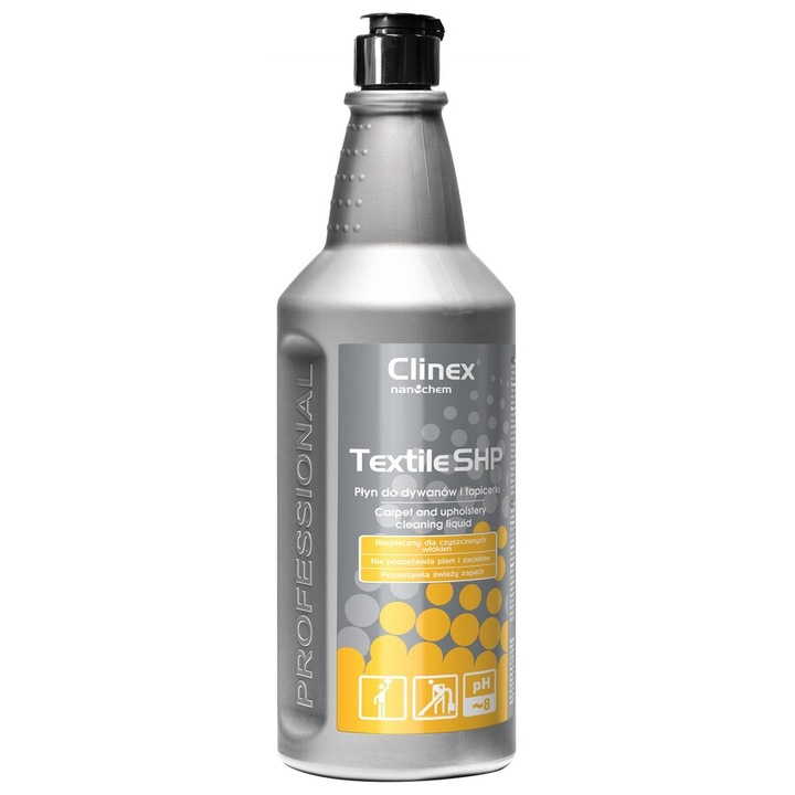 Solutie pentru curatare covoare si tapiterie, 1 litru, Clinex Textile SHP