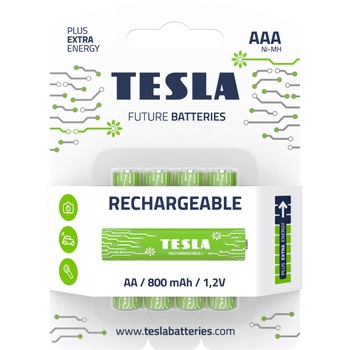 Acumulatori Tesla AAA RECHARGEABLE+, 800mAh, 4 buc Acumulatori Tesla AAA RECHARGEABLE+, 800mAh, 4 buc