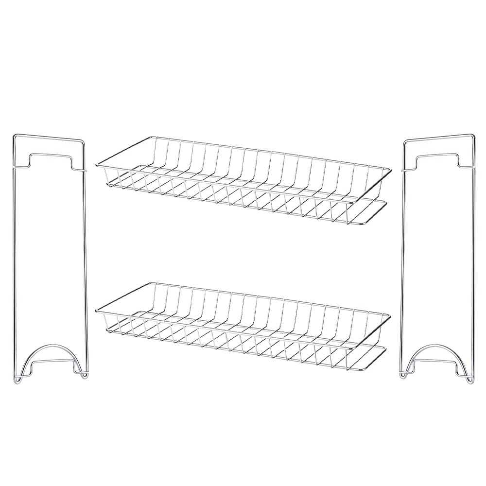 Suport organizare pentru bucatarie Anself S-0021, 2 rafturi, Argintiu