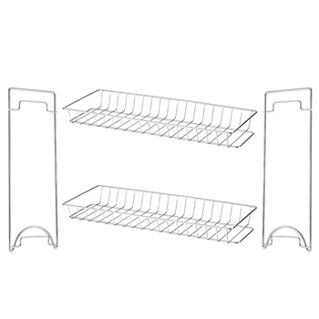 Suport organizare pentru bucatarie Anself S-0021, 2 rafturi, Argintiu Suport organizare pentru bucatarie Anself S-0021, 2 rafturi, Argintiu