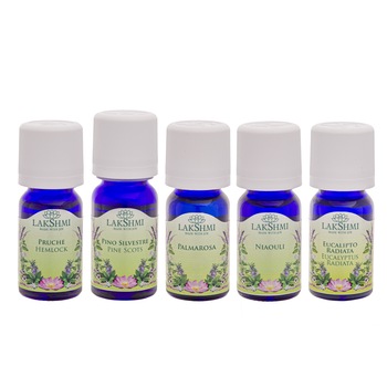 Set uleiuri esentiale, Lakshmi, tratament alternativ sinuzita, 5 bucati, 50ml Set uleiuri esentiale, Lakshmi, tratament alternativ sinuzita, 5 bucati, 50ml