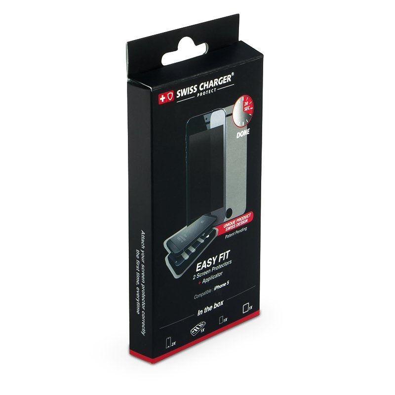 Set 2 Folii Aplicator Swiss Charger iPhone SE/5S