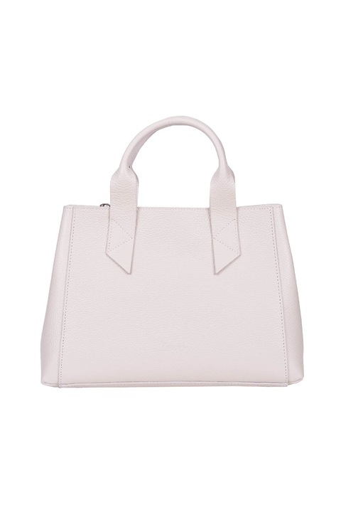 Zevo, Geanta din piele, cu bareta de umar si aspect texturat Josephine, roz pal