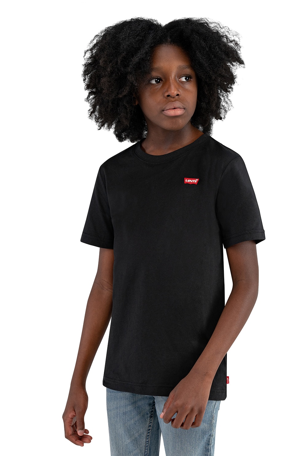 Levi's, Tricou din bumbac cu detaliu logo, Rosu, Alb, Negru, 140 CM