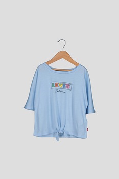 Levi's Kids, Tricou cu logo si prindere frontala, Albastru lavanda Levi's Kids, Tricou cu logo si prindere frontala, Albastru lavanda