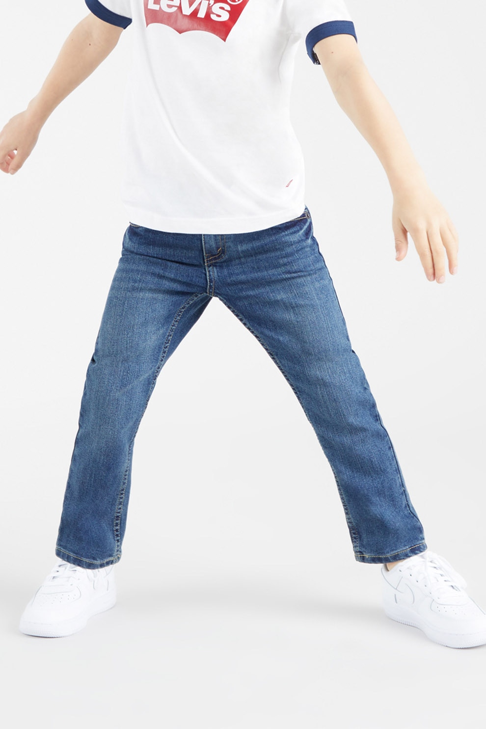 Levi's, Blugi cu aspect decolorat, Bleumarin, 128 CM