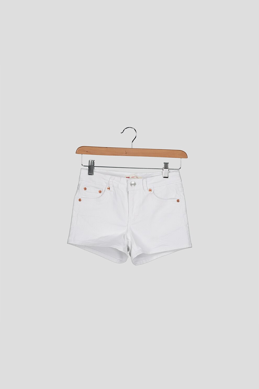 Levi's Kids, Pantaloni scurti de denim cu detalii contrastante, Alb optic