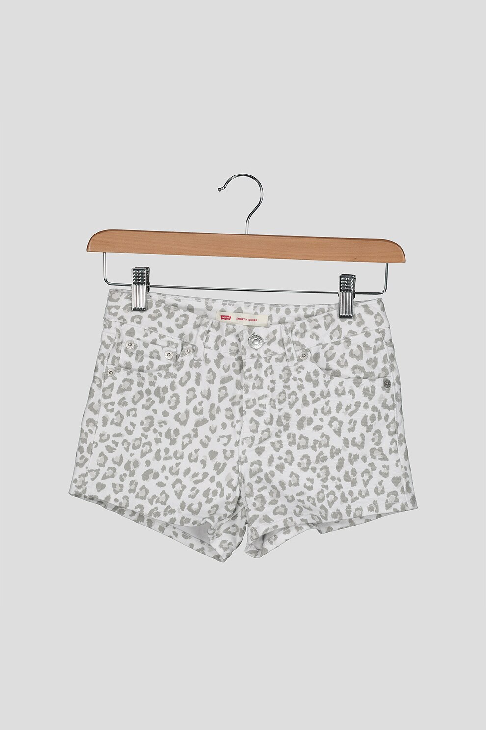 Levi's Kids, Pantaloni scurti de denim cu detalii contrastante, Alb/Gri inchis