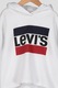 Levi's Kids, Суитшърт с качулка и уголемено лого, Бял / Червен / Черен, 152 CM