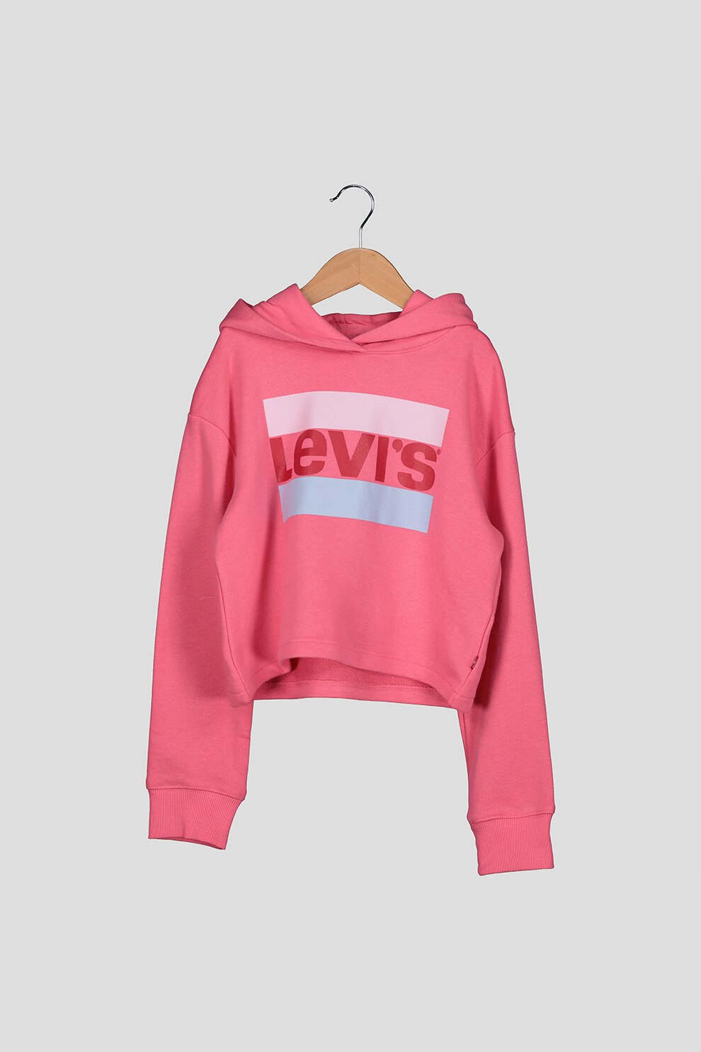 Levi's Kids, Hanorac cu logo supradimensionat, 176 CM, Roz aprins/Rosu