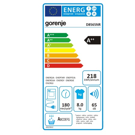 Uscator de rufe Gorenje D8565NR, Condensare, 8 kg, Clasa A++, Rosu