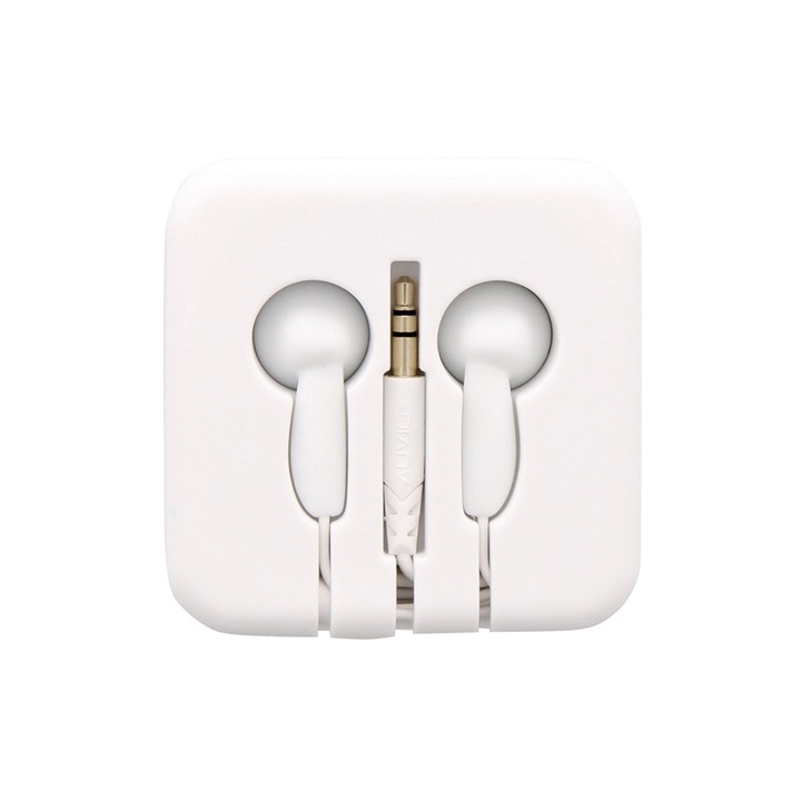 Casti cu fir Mysafe, Mini Jack 3.5 mm, Alb