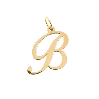 Pandant forma litera B din aur galben de 14k Pandant forma litera B din aur galben de 14k