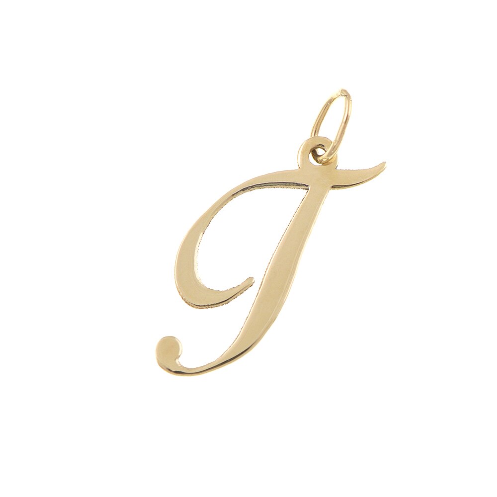 Pandant forma litera T din aur galben de 14k