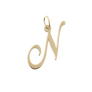 Pandant forma litera N din aur galben de 14k Pandant forma litera N din aur galben de 14k