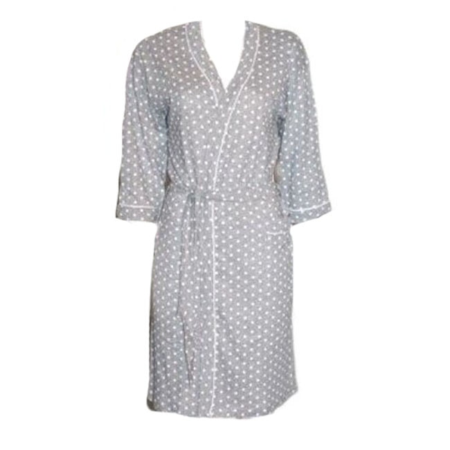 Halat, maneca 3/4, gri cu buline albe 2XL