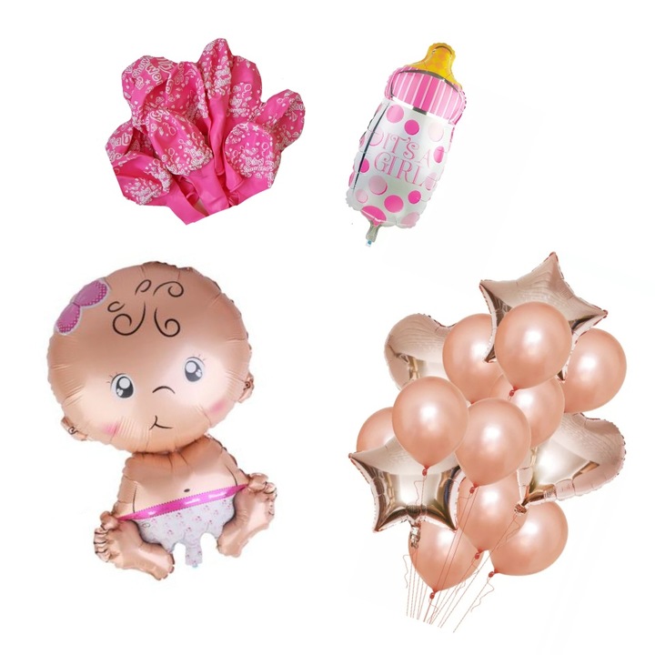 Комплект балони Welcome Home Baby, Baby Shower, МОМИЧЕ, 80 cm, It's Party Time