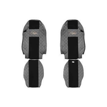 Set 2 huse scaun camion F-Core, Piele-ECO, pentru MERCEDES ACTROS MP2 / MP3, Gri/ Negru, 2002 Set 2 huse scaun camion F-Core, Piele-ECO, pentru MERCEDES ACTROS MP2 / MP3, Gri/ Negru, 2002