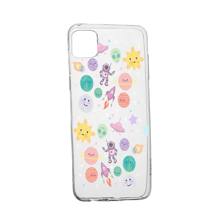 Husa Universe, Planeta UFO, pentru Apple iPhone 12, rezistenta la uzura, anti-alunecare, din silicon Premium, 473