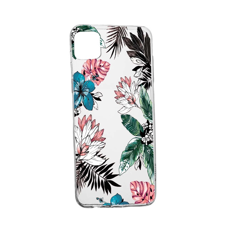 Husa Flori tropicale, pentru Samsung Galaxy A41, rezistenta la uzura, anti-alunecare, din silicon Premium, 500
