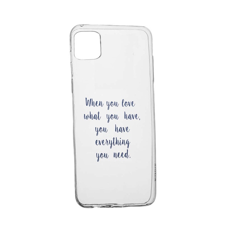 Husa cu mesaj Love, pentru Samsung Galaxy A41, rezistenta la uzura, anti-alunecare, din silicon Premium, 476