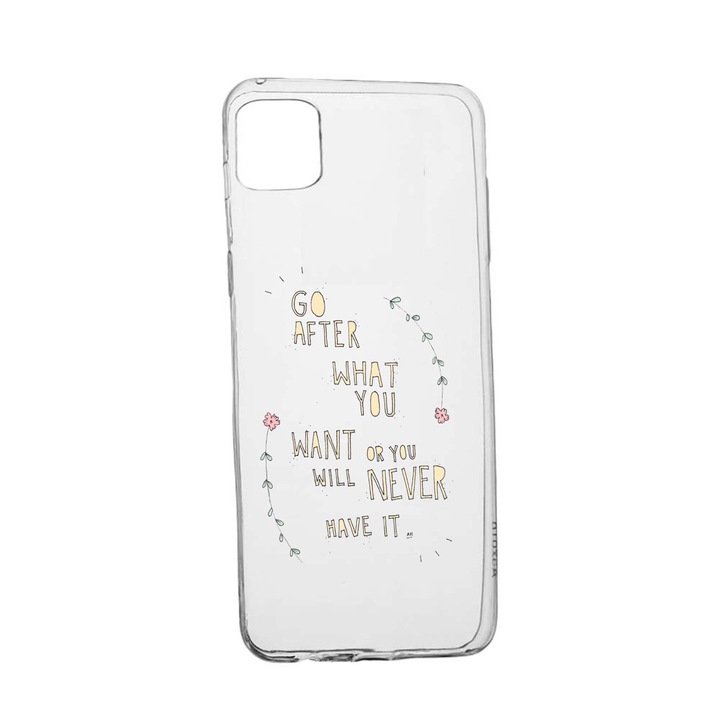 Husa cu mesaj Be Positive, pentru Samsung Galaxy A41, rezistenta la uzura, anti-alunecare, din silicon Premium, 483