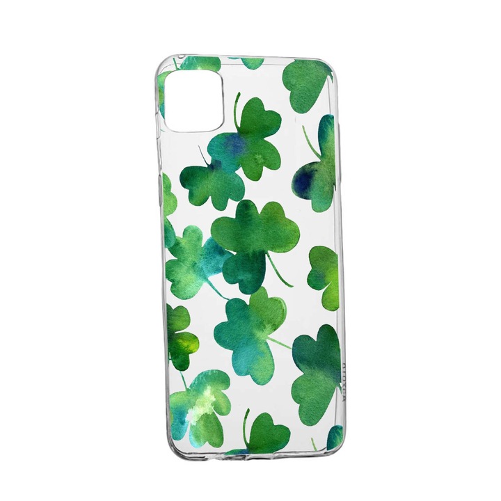 Husa Green leaf, pentru Apple iPhone 12 Pro Max, rezistenta la uzura, anti-alunecare, din silicon Premium, 697