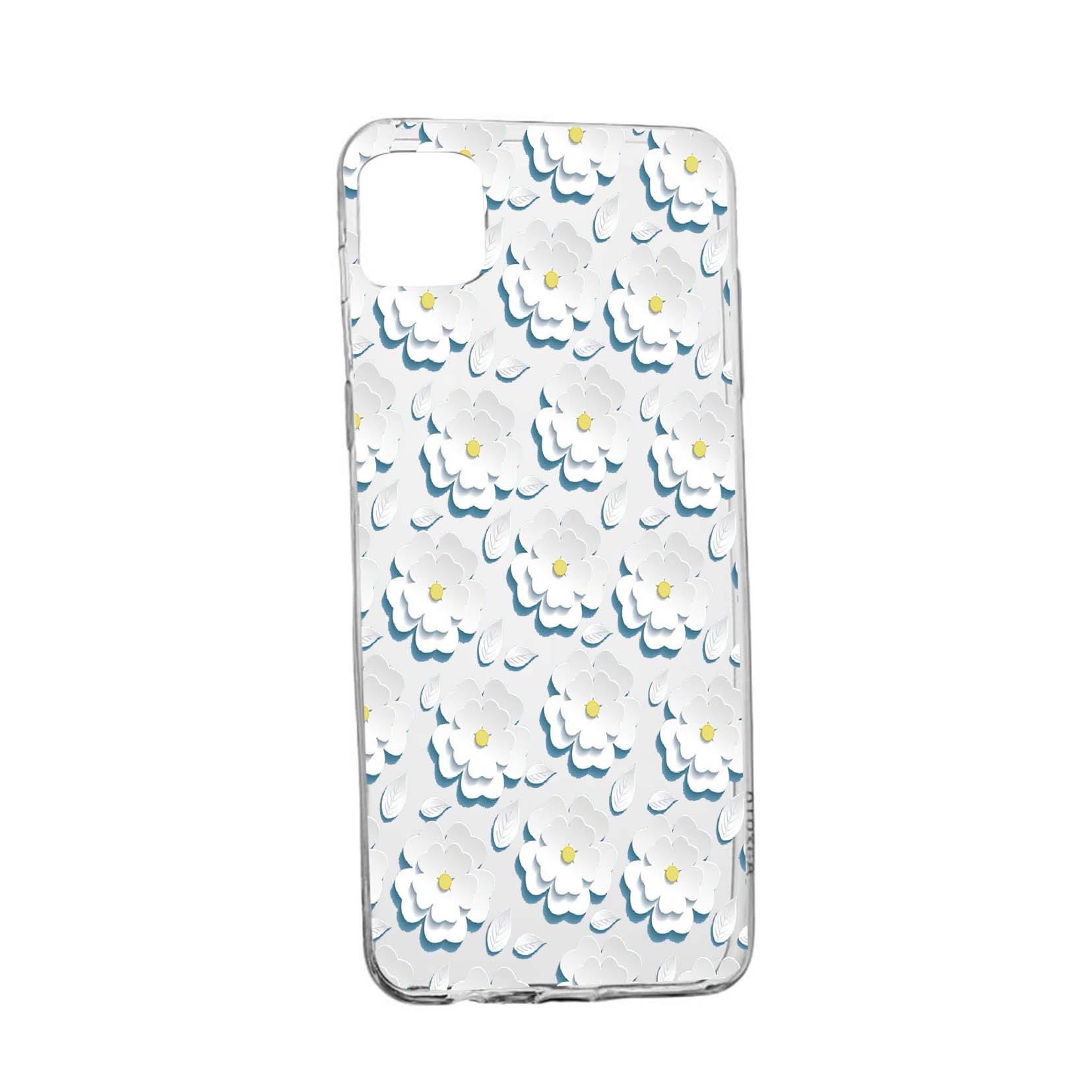 Husa Daisy - White Flower, pentru Apple iPhone 12 Mini, rezistenta la uzura, anti-alunecare, din silicon Premium, 683