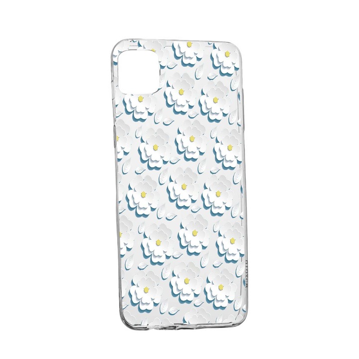Husa Daisy - White Flower, pentru Samsung Galaxy A41, rezistenta la uzura, anti-alunecare, din silicon Premium, 683