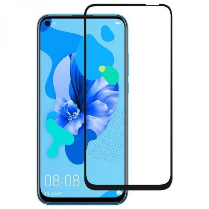 Стъклен протектор, Съвместим с Huawei P40 Lite, черно