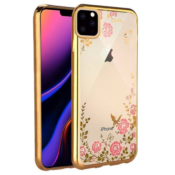 Husa iPhone 11 Pro, Desen Flori / Floral / Gold