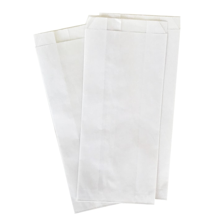 Set 200 pungi hartie kraft albit, 18 x 6 x 25, 1kg., folosite la ambalarea produselor vrac, panificatie, patiserie, covrigarie, farmacie, 100% biodegradabile, reciclabile