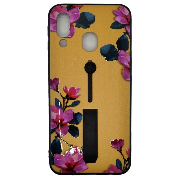 Husa compatibil cu SAMSUNG Galaxy A40 model Wild Roses cu Inel, Antisoc, TPU+PC Multicolor