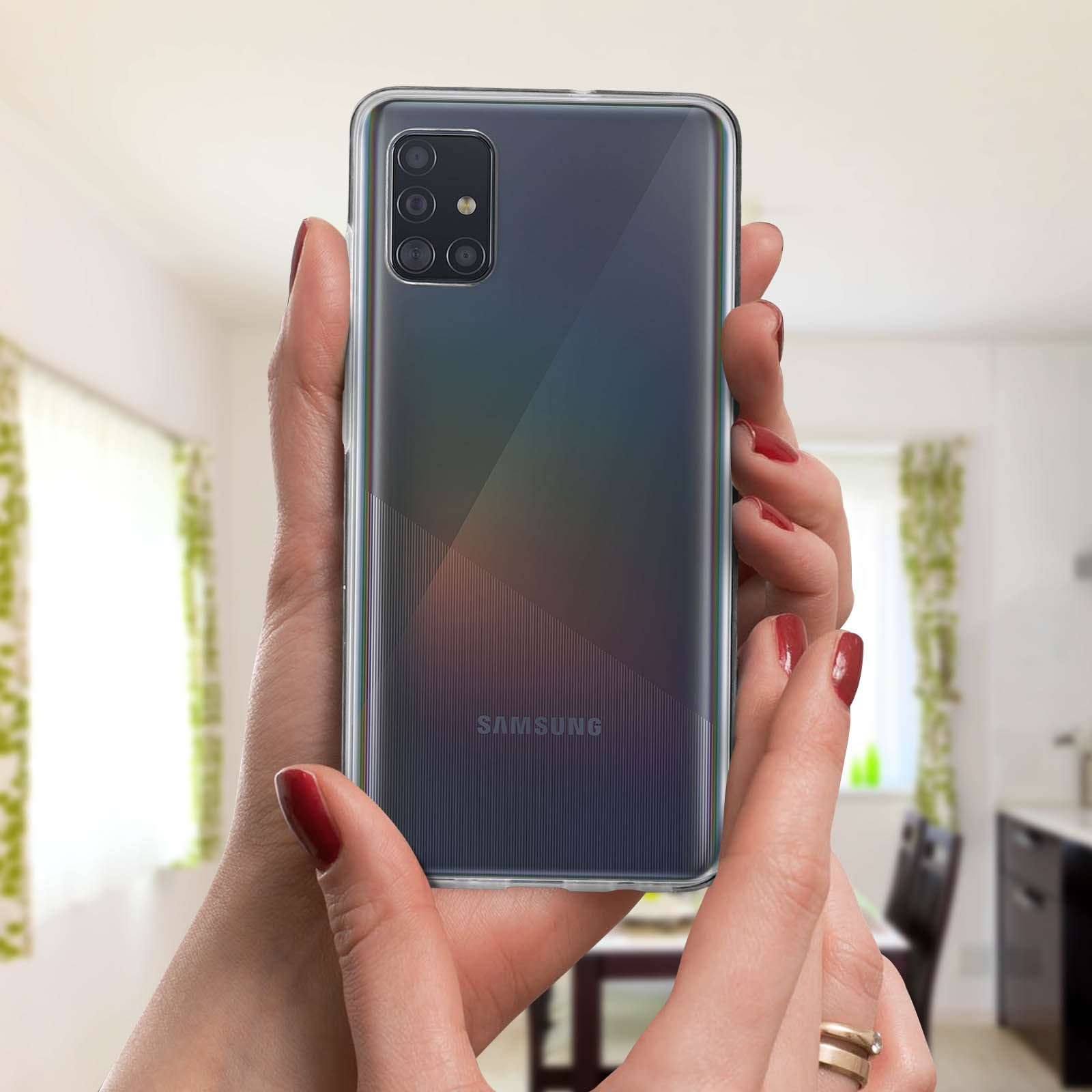 Husa Full TPU 360° (fata + spate) pentru Samsung Galaxy A71, Transparent