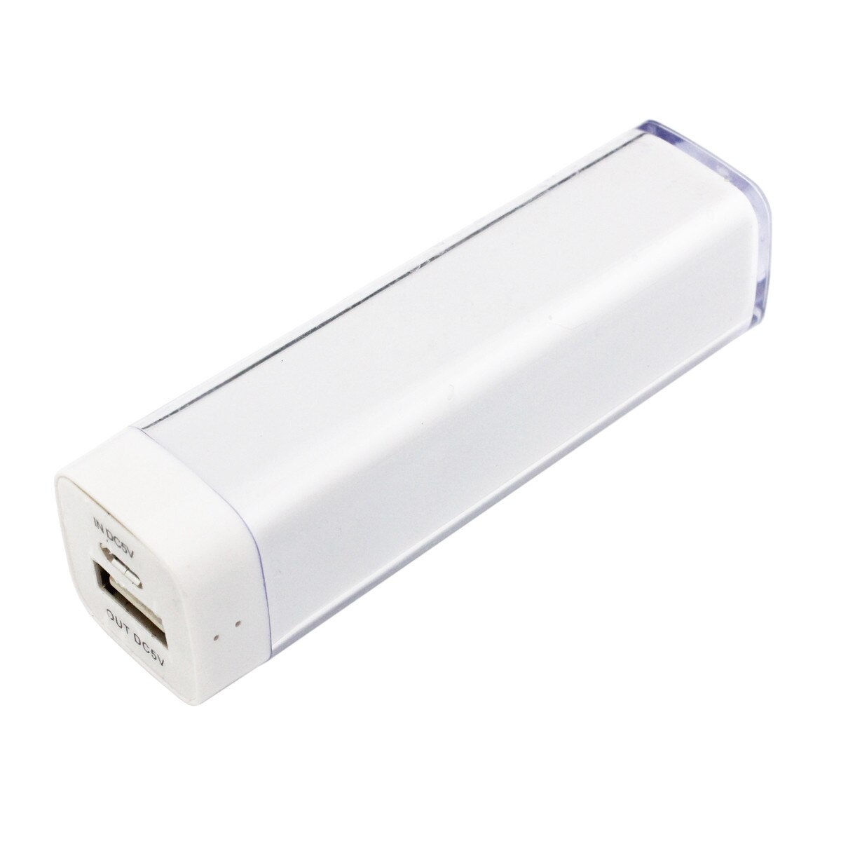 Baterie externa 2600 mAh, 1 x USB, 1 X MicroUSB, 92 x 26 x 26 mm, Alb
