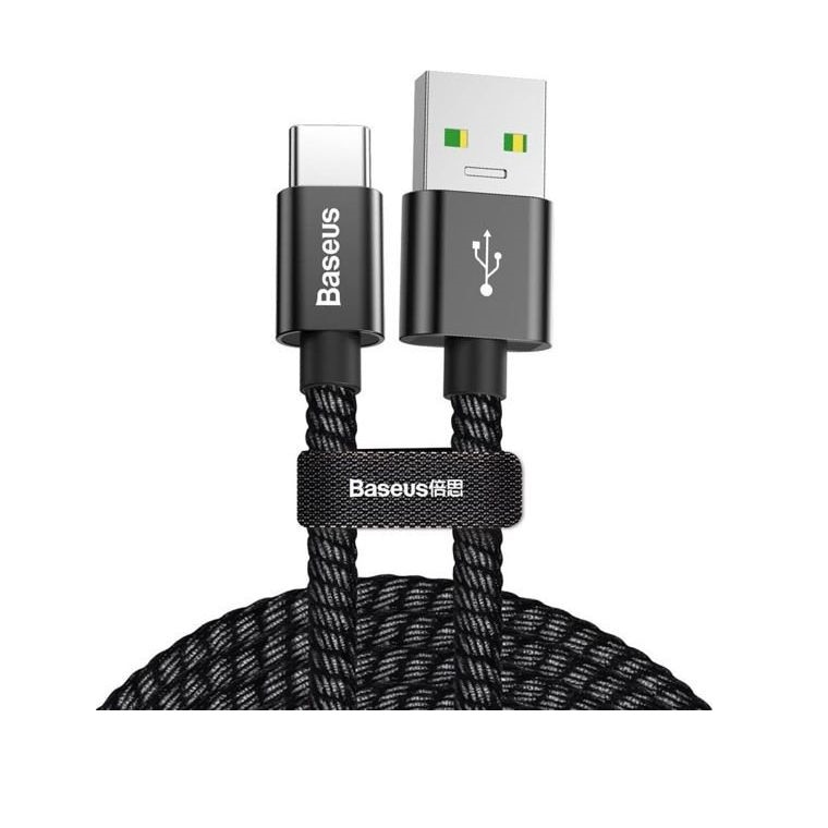 Cablu USB Baseus BRA007007, USB-C, 5A, SuperCharge, Negru