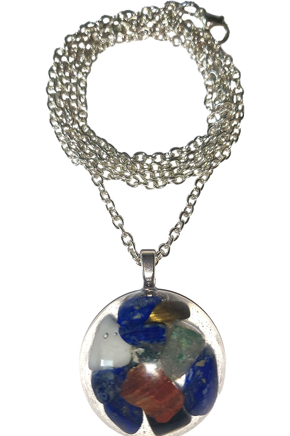 Colier unicat, Delirium, multicolor, mix de pietre semipretioase, lucru manual