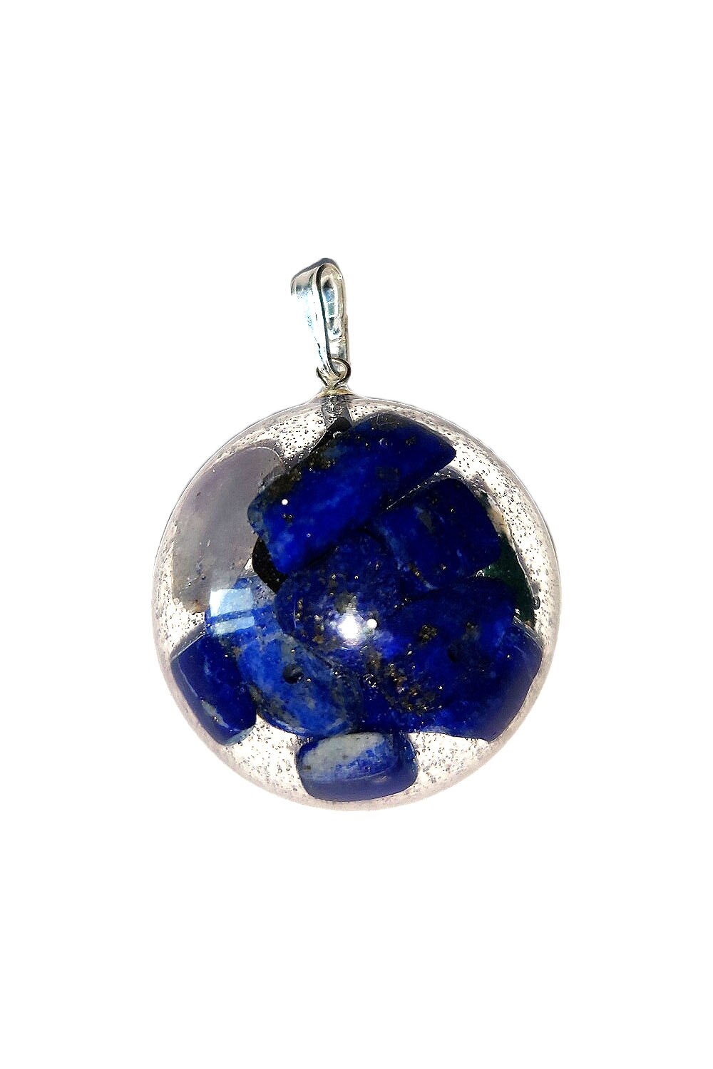 Pandativ argint 925, Delirium, albastru, mix de pietre semipretioase, lucru manual