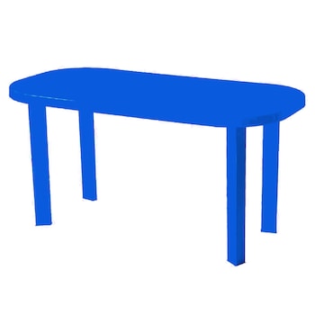 Masa ovala , albastra , 135X82X75 cm Masa ovala , albastra , 135X82X75 cm