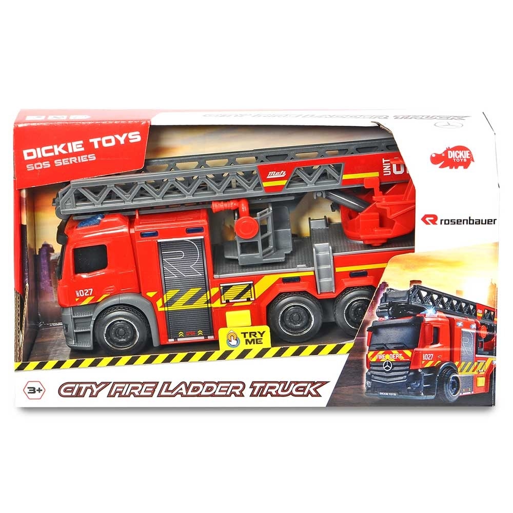 Masina de pompieri, Dickie Toys, Mercedes-Benz, City Fire Ladder, 23 cm